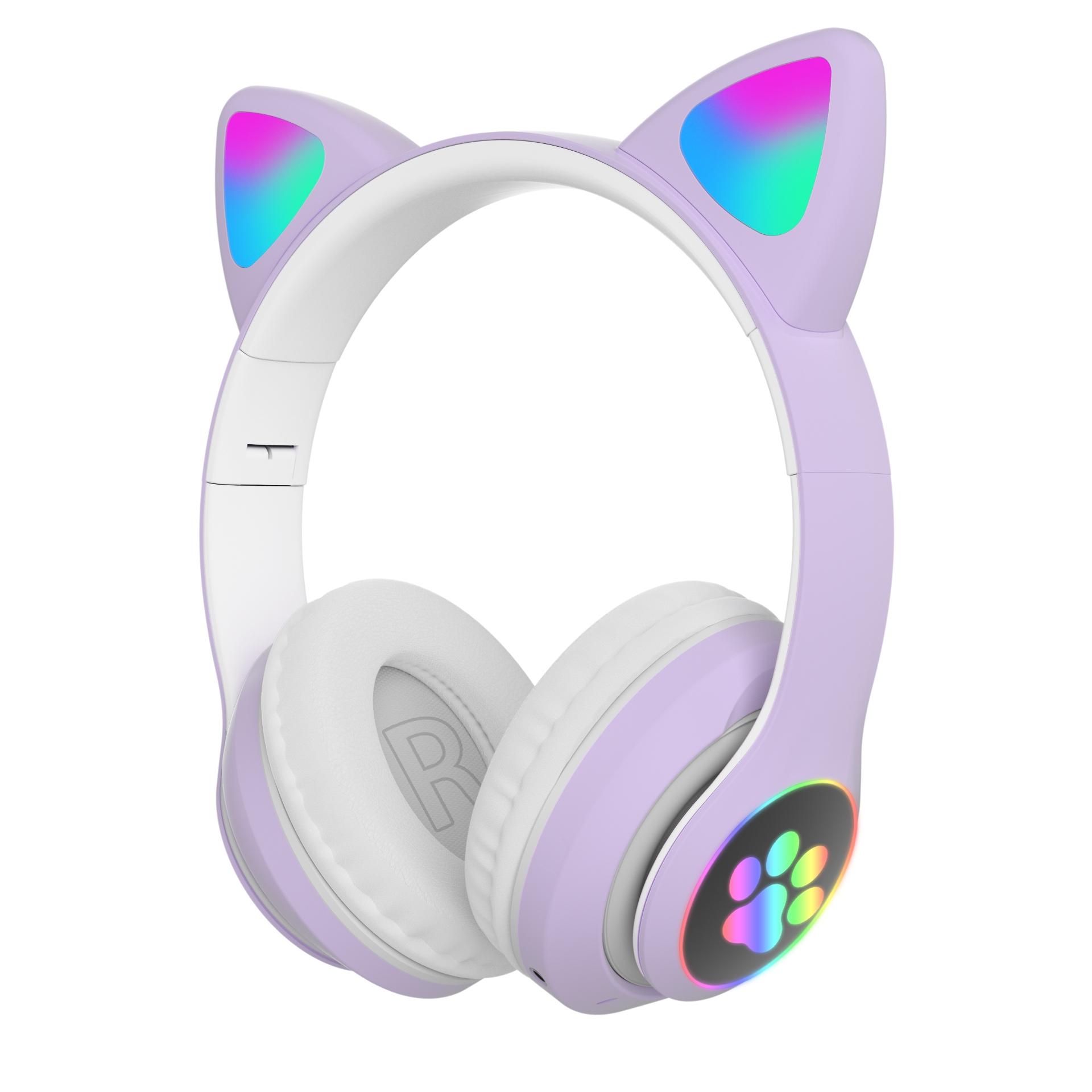 Wireless Bluetooth Cat Ear Headphones with LED Lights